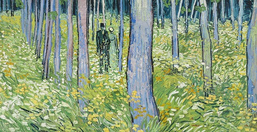 숲 속에 서있는 두 사람