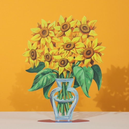 Double-Sided Sunflowers Sculpture
