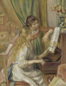 피아노의 젊은 여자